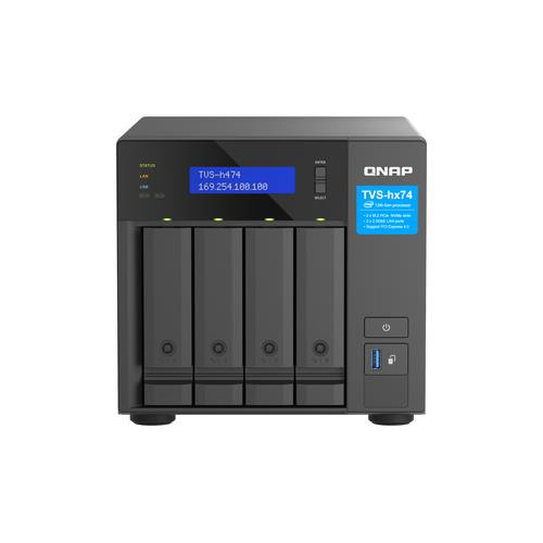 QNAP TVS-h474 NAS Tower Intel® Pentium® G7400 8 Go DDR4 0 To QuTS hero Noir - TVS-H474-PT-8G-US