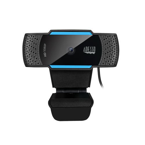 Adesso CyberTrack H5 webcam 2,1 MP 1920 x 1080 pixels USB 2.0 Noir, Bleu - CYBERTRACK H5