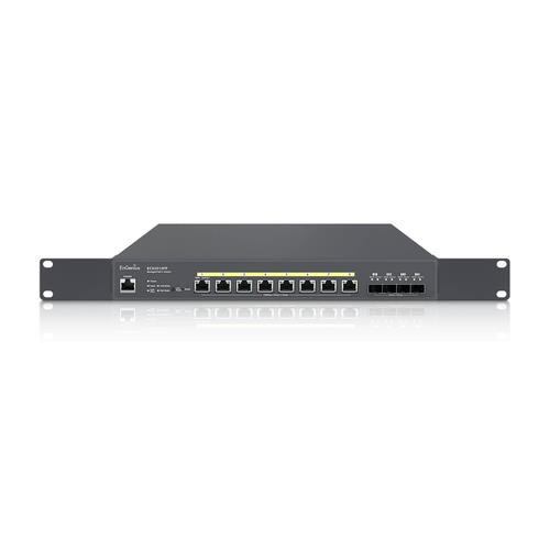 EnGenius  commutateur réseau Géré L2+ 10G Ethernet (100/1000/10000) Connexion Ethernet, supportant l'alimentation via ce port (PoE) Noir - ECS5512FP