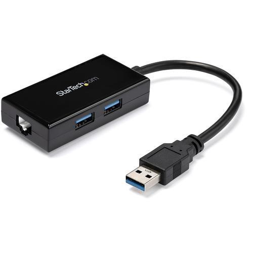 StarTech.com Adaptateur réseau USB 3.0 vers Gigabit Ethernet avec hub USB 3.0 à 2 ports - USB31000S2H