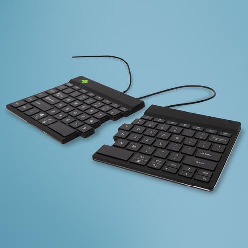 R-Go Tools Clavier ergonomique R-Go Split Break v2 avec logiciel de pause, clavier ergonomique divisé, QWERTY (US), Filaire, noir - RGOSP-USWIBL