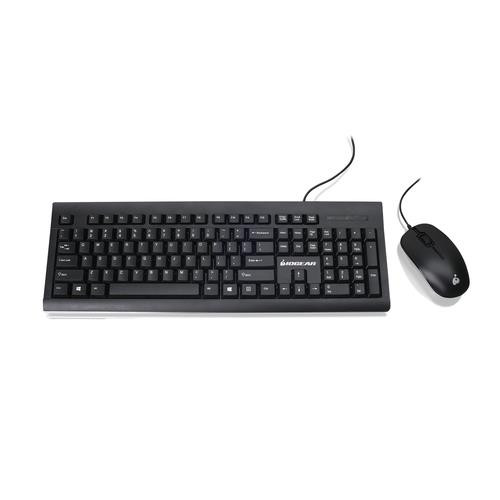 iogear  clavier Souris incluse Bureau USB QWERTY Anglais américain Noir - GKM513B