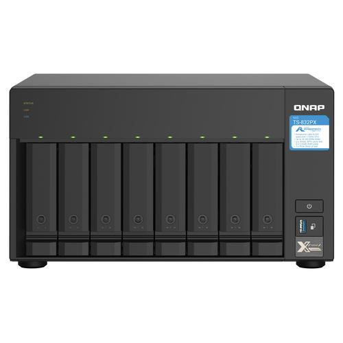 QNAP TS-832PX NAS Tower Annapurna Labs AL324 4 Go DDR4 0 To QNAP Turbo System Aluminium, Noir - TS-832PX-4G-US