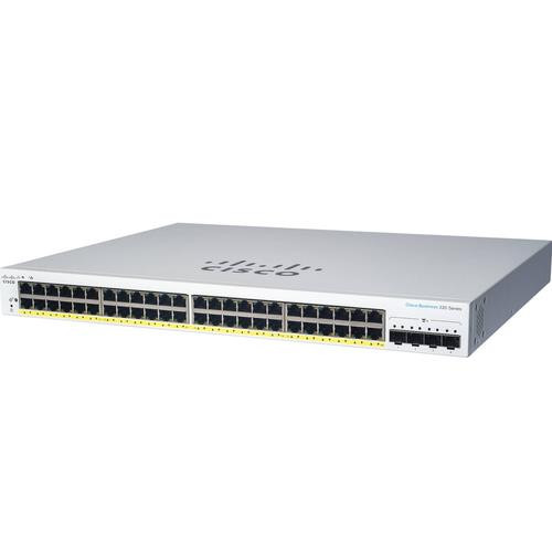 Cisco CBS220-24P-4X Géré L2 Gigabit Ethernet (10/100/1000) Connexion Ethernet, supportant l'alimentation via ce port (PoE) Blanc - CBS220-24P-4X-NA