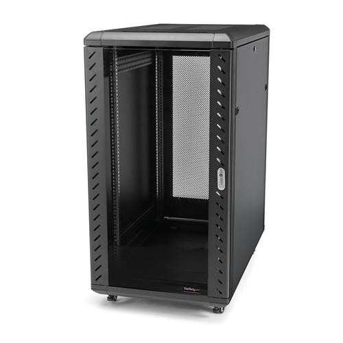 StarTech.com Armoire Rack Serveur 32U à 4 Montants, Armoire Verrouillable 19" pour Ordinateur/AV/Équipement IT, Rack Réseau pour Bureau/Domicile avec Roulettes et Rails de Montage Ajustables - RK3236BKF