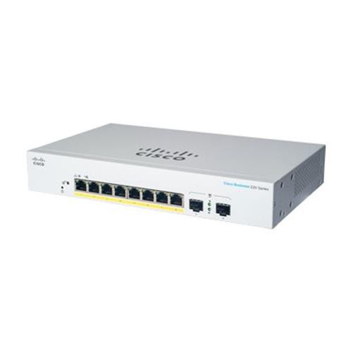 Cisco CBS220-8P-E-2G Géré L2 Gigabit Ethernet (10/100/1000) Connexion Ethernet, supportant l'alimentation via ce port (PoE) Blanc - CBS220-8P-E-2G-NA