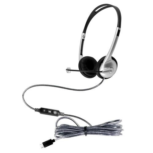 HamiltonBuhl  écouteur/casque Avec fil Arceau Appels/Musique USB Type-C Noir, Argent - M1USBC HamiltonBuhl  écouteur/casque Avec fil Arceau Appels/Musique USB Type-C Noir, Argent - M1USBC