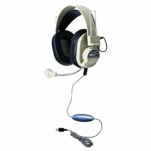 HamiltonBuhl  casque Avec fil Arceau Appels/Musique USB Type-A Noir, Blanc - HA-66USBSM