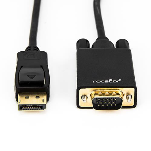 Rocstor  câble vidéo et adaptateur 1,8 m DisplayPort VGA (D-Sub) Noir - Y10A172-B1