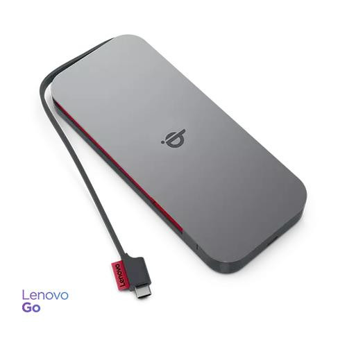 Lenovo GO Lithium Polymère (LiPo) 10000 mAh Recharge sans fil Gris - G0A3LG1WWW