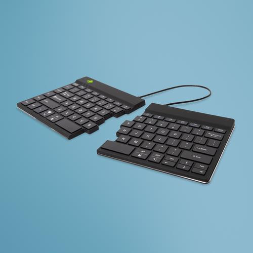 R-Go Tools Clavier ergonomique R-Go Split Break avec logiciel de pause, clavier ergonomique divisé, QWERTY (US), bluetooth, noir - RGOSBUSWLBL