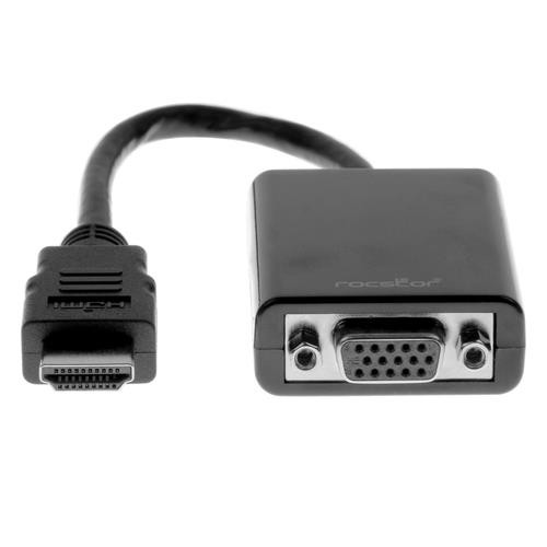 Rocstor  câble vidéo et adaptateur 0,15 m VGA (D-Sub) HDMI Type A (Standard) Noir - Y10C120-B1