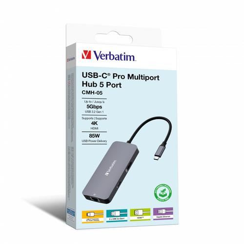 Verbatim CMH-05 USB Type-C 5000 Mbit/s Argent - 32150