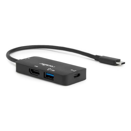 Rocstor  hub & concentrateur USB Type-C 5000 Mbit/s Noir - Y10A306-B1