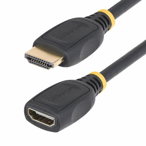 StarTech.com Câble d'Extension HDMI 2.0 de 2 m, Câble HDMI Haut Débit, 4K 60Hz, Câble d'Extension HDMI Mâle vers Femelle, Adaptateur HDMI M/F - HD2MF6FL