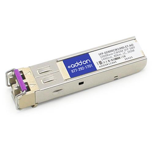 AddOn Networks  module émetteur-récepteur de réseau Fibre optique 1000 Mbit/s 1490 nm - SFP-GE80KCW1490-ET-AO