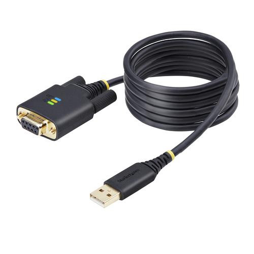 StarTech.com Câble Série Null Modem vers USB de 2m, Rétention COM, FTDI, USB-A vers DB9 RS232, Câble Adaptateur USB DB9, Vis/Écrous DB9 Interchangeables, Windows/macOS/Linux - 1P6FFCN-USB-SERIAL