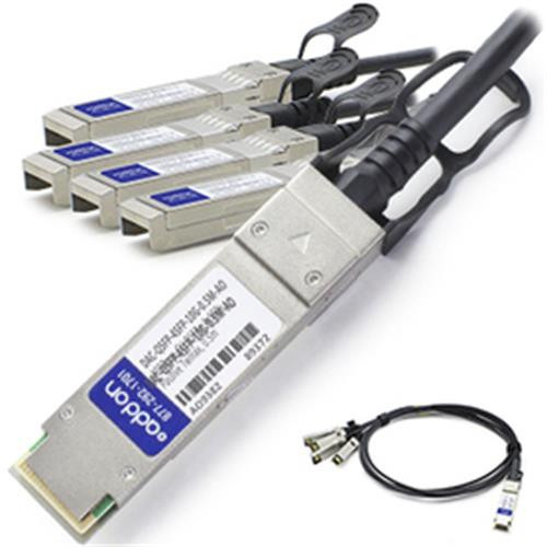 AddOn Networks  câble InfiniBand et à fibres optiques 0,5 m QSFP+ SFP+ Noir - DAC-QSFP-4SFP-10G-0.5M-AO