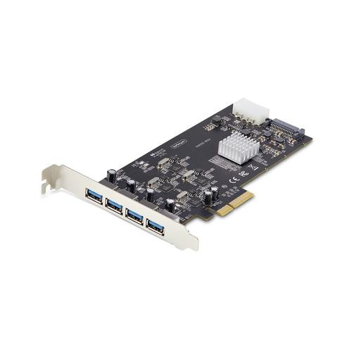 StarTech.com Carte PCIe USB à 4 Ports, USB 3.2 5Gbps, Carte d'Extension PCI Express avec 4 Contrôleurs USB Indépendants, 4 Ports USB-A, Windows/macOS/Linux - P5Q4A-USB-CARD