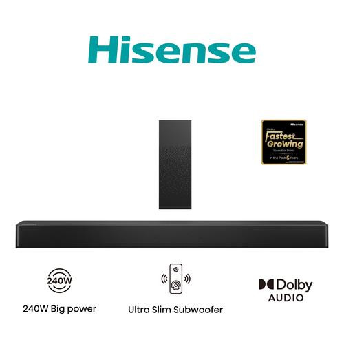 Hisense  haut-parleur soundbar Noir 2.1 canaux 240 W - HS2100