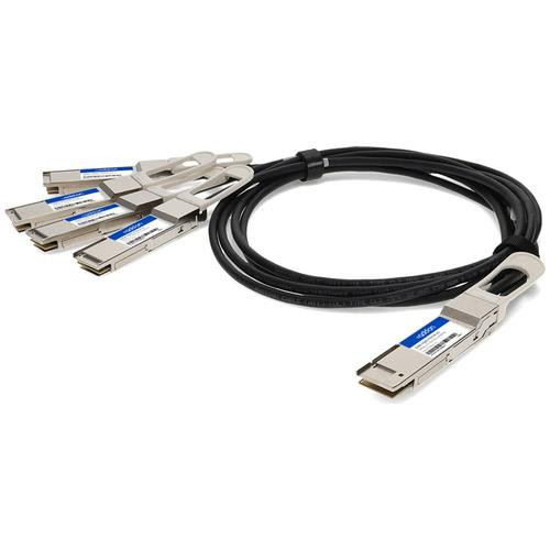 AddOn Networks  câble InfiniBand et à fibres optiques 1 m QSFP-DD 4x QSFP28 Noir, Métallique - Q200G-4Q28GPDAC1M-AO