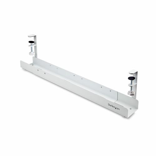 StarTech.com Goulotte Passe Câble Bureau, Organiseur de Câbles Ajustable en Longueur, Installation à Pinces, Aucun Perçage Nécessaire, Support Multiprise, Blanc - CALW-DESK-CABLE-TRAY StarTech.com Goulotte Passe Câble Bureau, Organiseur de Câbles Ajustable en Longueur, Installation à Pinces, Aucun Perçage Nécessaire, Support Multiprise, Blanc - CALW-DESK-CABLE-TRAY