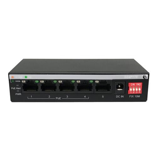 Amer Networks  commutateur réseau Non-géré Gigabit Ethernet (10/100/1000) Connexion Ethernet, supportant l'alimentation via ce port (PoE) Noir - SG4P1TE
