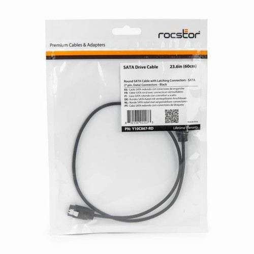 Rocstor  câble SATA 0,6 m SATA 7-pin Noir - Y10C867-B1