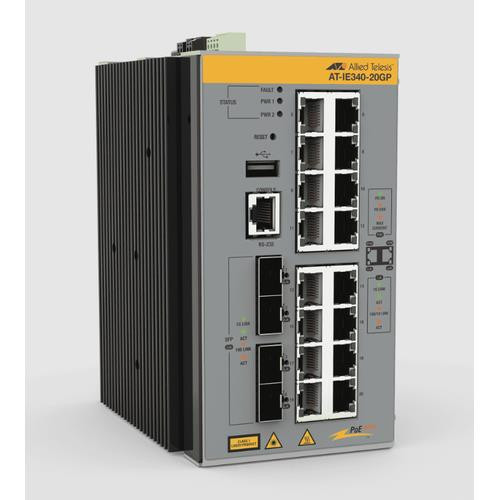 Allied Telesis  commutateur réseau Géré L3 Gigabit Ethernet (10/100/1000) Connexion Ethernet, supportant l'alimentation via ce port (PoE) Gris - AT-IE340-20GP-980