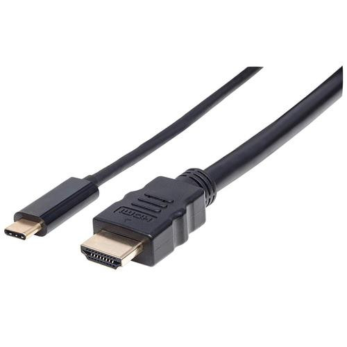 Manhattan  câble vidéo et adaptateur 2 m USB Type-C HDMI Type A (Standard) Noir - 151764