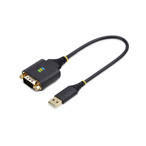 StarTech.com Câble USB vers Série de 30cm, Rétention COM, FTDI, Câble Adaptateur USB-A vers DB9 RS232, Vis/Écrous DB9 Interchangeables, Protection ESD, Windows/macOS/Linux - 1P1FFC-USB-SERIAL