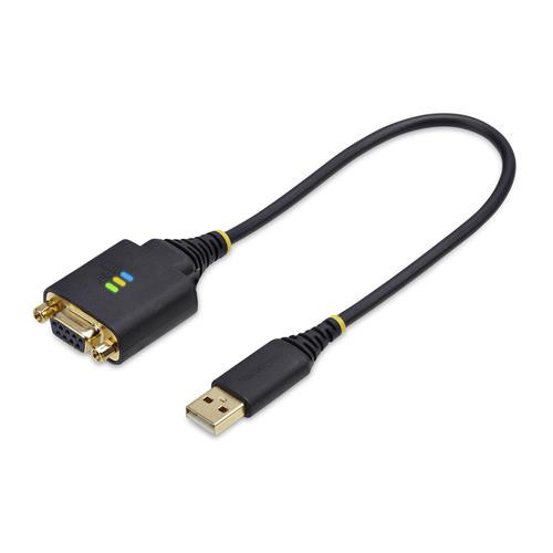 StarTech.com Câble USB vers Null Modem Série de 30cm, COM Retention, FTDI, Câble Adaptateur USB-A vers DB9 RS232, Vis/Écrous DB9 Interchangeables, Windows/macOS/Linux - 1P1FFCN-USB-SERIAL