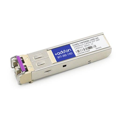 AddOn Networks  module émetteur-récepteur de réseau Fibre optique 1000 Mbit/s SFP 1490 nm - E1MG-CWDM80-1490-AO AddOn Networks  module émetteur-récepteur de réseau Fibre optique 1000 Mbit/s SFP 1490 nm - E1MG-CWDM80-1490-AO