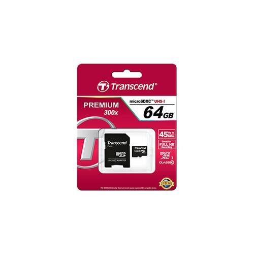 Transcend  mémoire flash 64 Go MicroSDXC NAND Classe 10 - TS64GUSDXC10