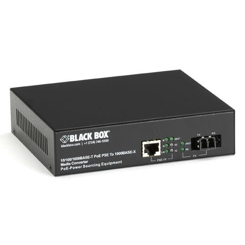 Black Box  convertisseur de support réseau Interne 1000 Mbit/s Noir - LPS500A-SM-10K-LC