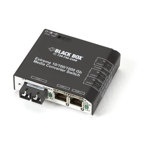 Black Box  convertisseur de support réseau 1000 Mbit/s 1310 nm Monomode Noir - LBH2001A-P-LX