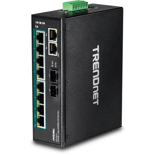 Trendnet  commutateur réseau Non-géré Gigabit Ethernet (10/100/1000) Connexion Ethernet, supportant l'alimentation via ce port (PoE) Noir - TI-PG102