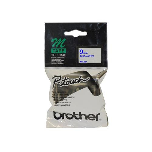 Brother M-K223 9mm Blue on White Tape ruban d'étiquette - MK223