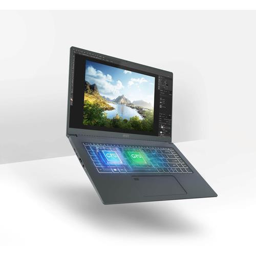 MSI Prestige 15 Intel® Core™ i7 i7-1260P Ordinateur portable 39,6 cm (15.6") Full HD 16 Go LPDDR4x-SDRAM 512 Go SSD NVIDIA GeForce RTX 3050 Ti Wi-Fi 6E (802.11ax) Windows 11 Pro Gris - PRE1512005