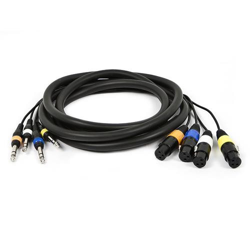 Monoprice  câble audio 3 m XLR (3-pin) 6,35 mm TRS Multicolore - 8761