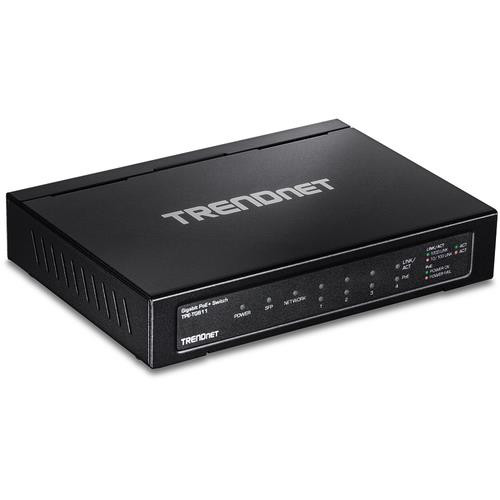 Trendnet  commutateur réseau Gigabit Ethernet (10/100/1000) Connexion Ethernet, supportant l'alimentation via ce port (PoE) Noir - TPE-TG611