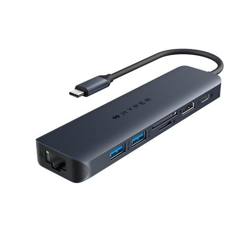 HYPER  hub & concentrateur USB 3.2 Gen 1 (3.1 Gen 1) Type-C 10000 Mbit/s Bleu, Gris - HD4003GL