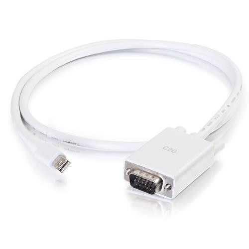 C2G  câble vidéo et adaptateur 1,8288 m Mini DisplayPort VGA (D-Sub) Blanc - 54680