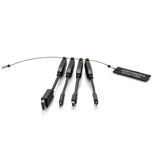 C2G  changeur de genre de câble 4x HDMI 1x Mini DisplayPort, 1x USB-C, 1x HDMI Micro, 1x DisplayPort Noir, Multicolore - C2G30281
