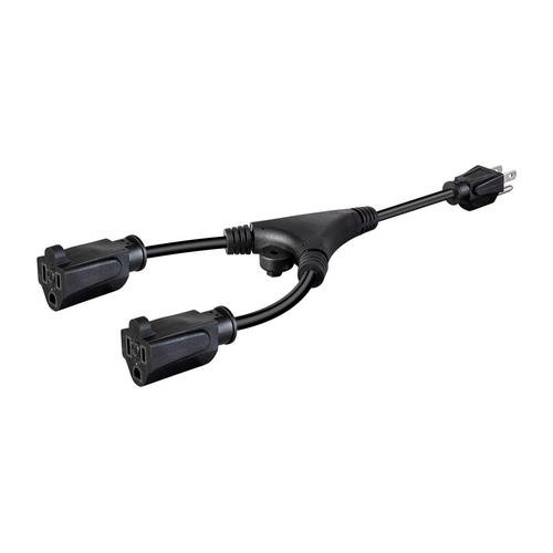 Monoprice  câble électrique Noir 0,3 m NEMA 5-15P 2 x NEMA 5-15R - 35055