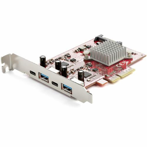 StarTech.com Carte PCI Express USB 4 Ports - Carte d'Extension PCIe USB 10Gbps avec 2 Controlleurs - 2x USB-C & 2x USB-A (USB 3.2 Gen 2) - Carte PCI-e USB/USB-C - Full Profile - PEXUSB312A2C2V