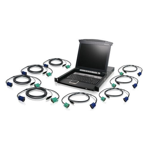 iogear  support d'ordinateurs 43,2 cm (17") 1280 x 1024 pixels Métal, Plastique Noir 1U - GCL1808KITUTAA