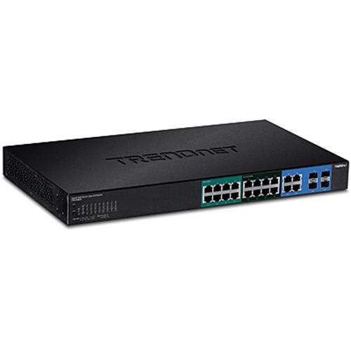Trendnet  commutateur réseau Géré L2/L3/L4 Gigabit Ethernet (10/100/1000) Connexion Ethernet, supportant l'alimentation via ce port (PoE) 1U Noir - TPE-204US