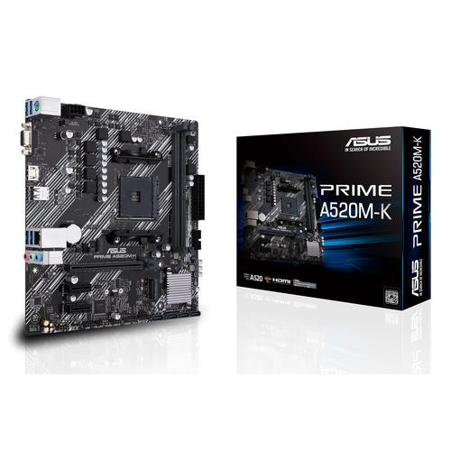 ASUS PRIME A520M-K AMD A520 Emplacement AM4 micro ATX - 90MB1500-M0EAY0