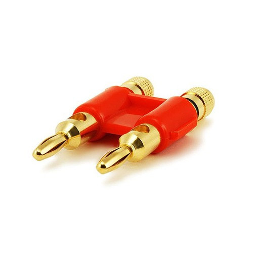 Monoprice  connecteur de fils 2xBanana Plug Or, Rouge - 2944